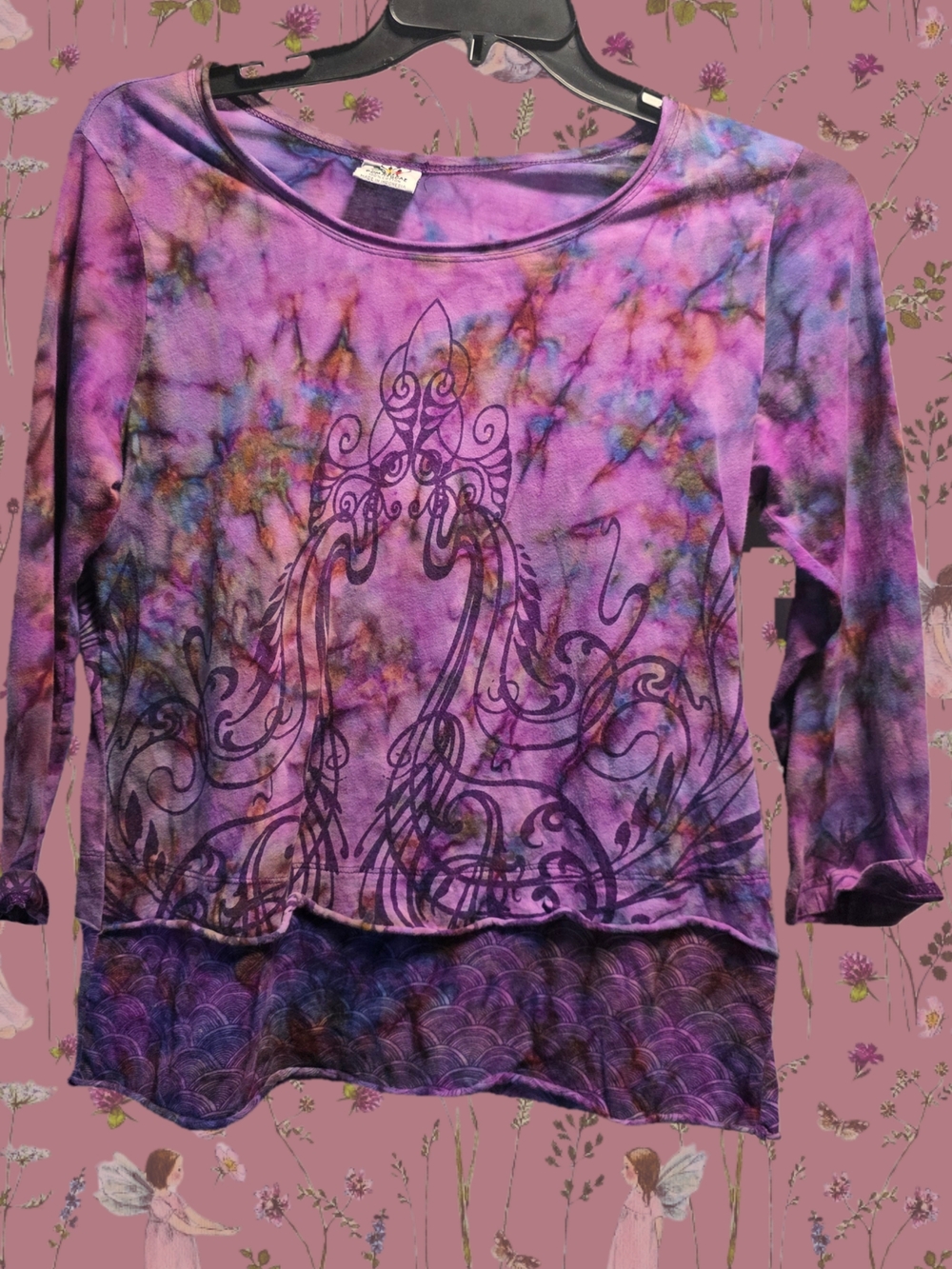 Vintage Rum Reggae Fairycore Tie Dye Layered Top